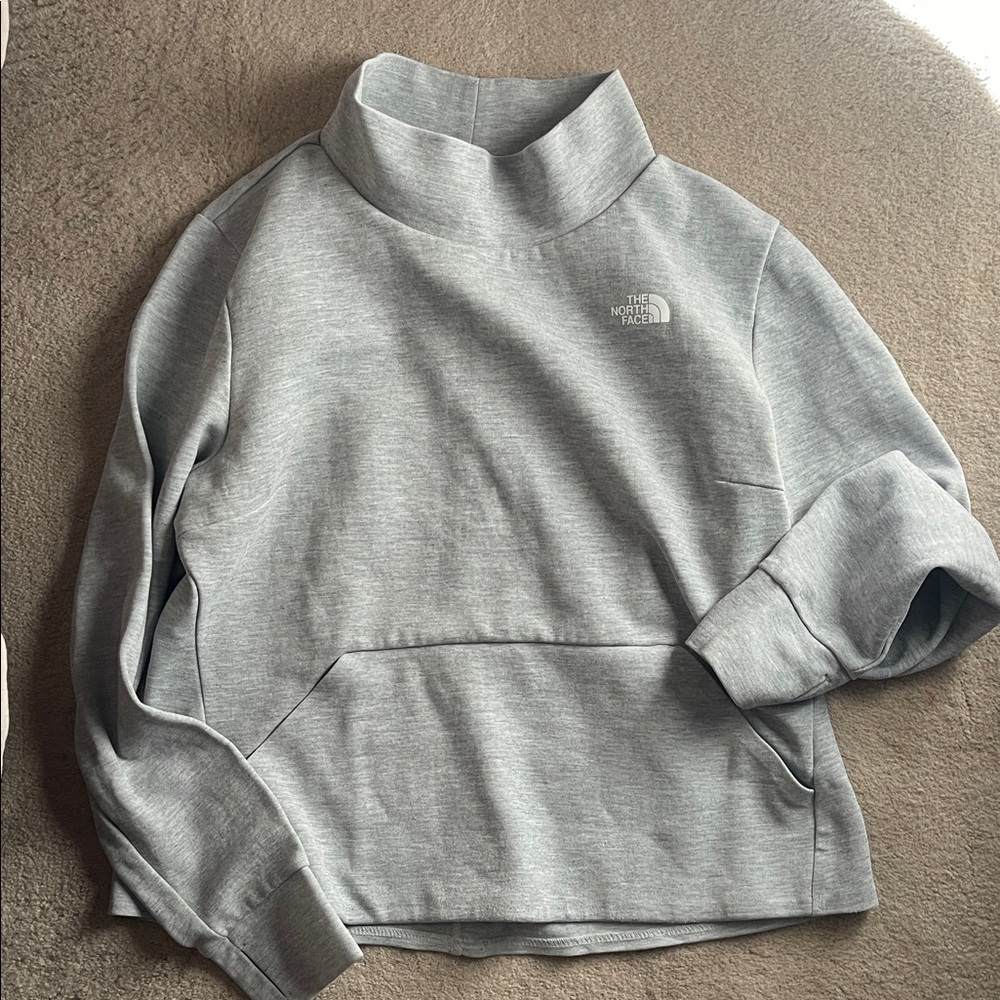 The North Face Light Gray High-Collar Sweatshirt